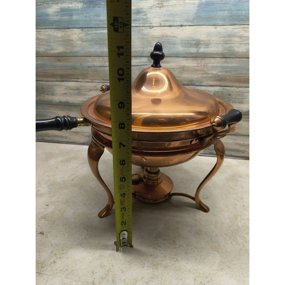 VINTAGE 5 PIECE COPPER‎ & BRASS CHAFING POT, S&S Co  sternau & Co new york